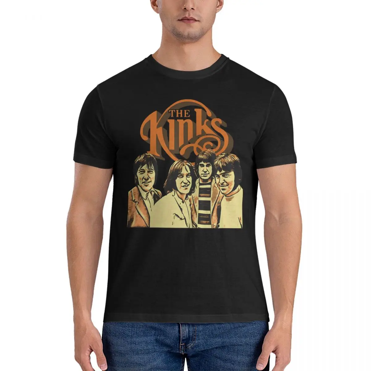 Awesome Team T-Shirts for Men Round Collar 100% Cotton T Shirt The Kinks Short Sleeve Tees Summer Clothes