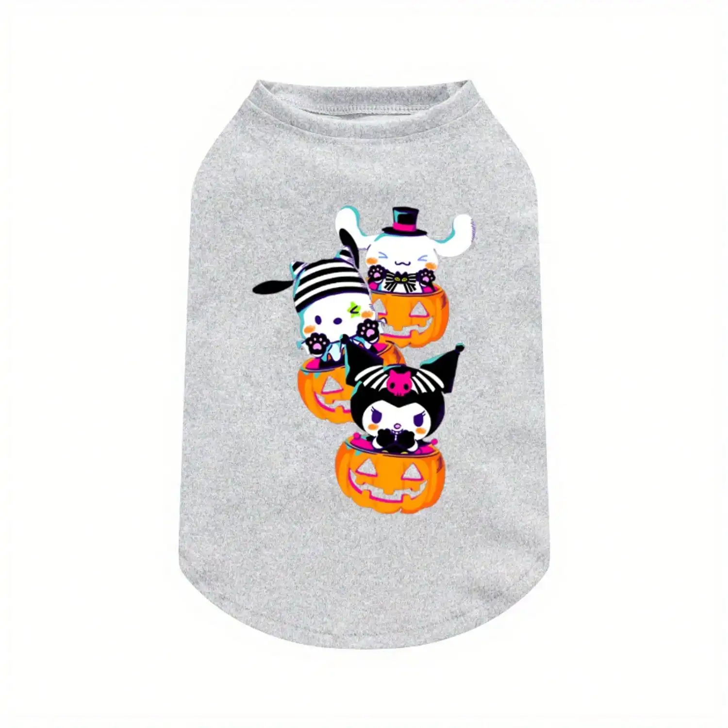 Sanrio bedrucktes Haustier-T-Shirt aus Fasermaterial für Indoor- und Outdoor-Freizeit, Unterhaltung, Katzen- und Hundekleidung
