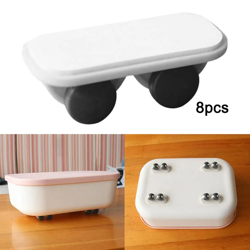 8PCS Self Swivel Casters Trash Can Wheel Directional Roller Pulley