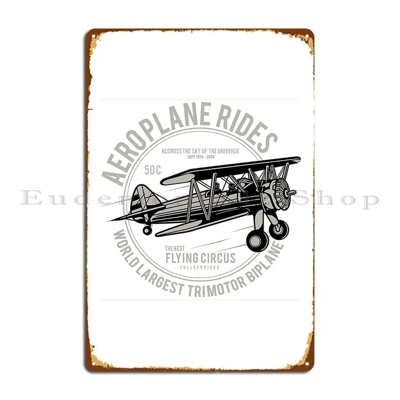 Aeroplane Rides Metal Sign Designer Create Cinema Cinema Classic Tin Sign Poster