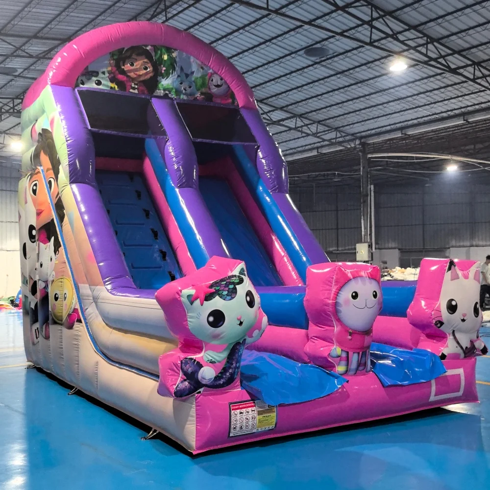 ！@Inflatable Water Slide for Kids Toddlers-Commercial Outdoor Use Multi-functional Party Events 6x3.5m Customizable Thickened PV