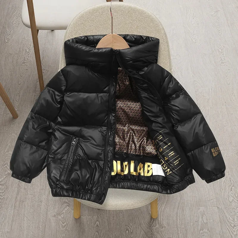 Jacket for Boy Black Warm Hooded White Duck Down Winter Children\'s Coat Girls Windbreaker Parkas Kids Overcoat