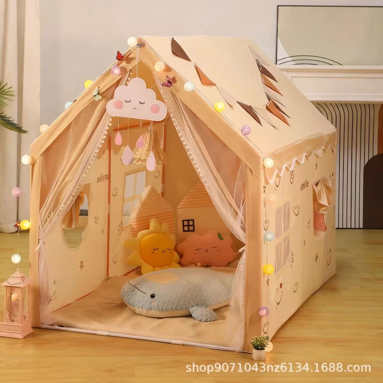 Children's extended tent indoor game house small castle princess house sleeping game house toy baby separate bed