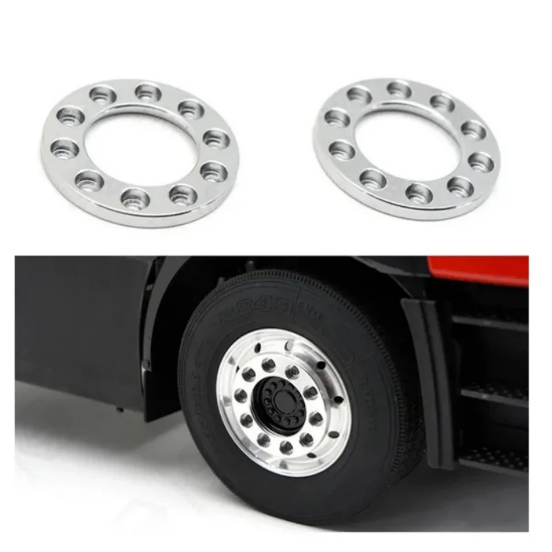 2pcs Simulation Wheel Retainer Upgrade Decorate For 1/14 Tamiya RC Truck Trailer Tipper Car For Scania MAN  LUSE Diy Parts Toys