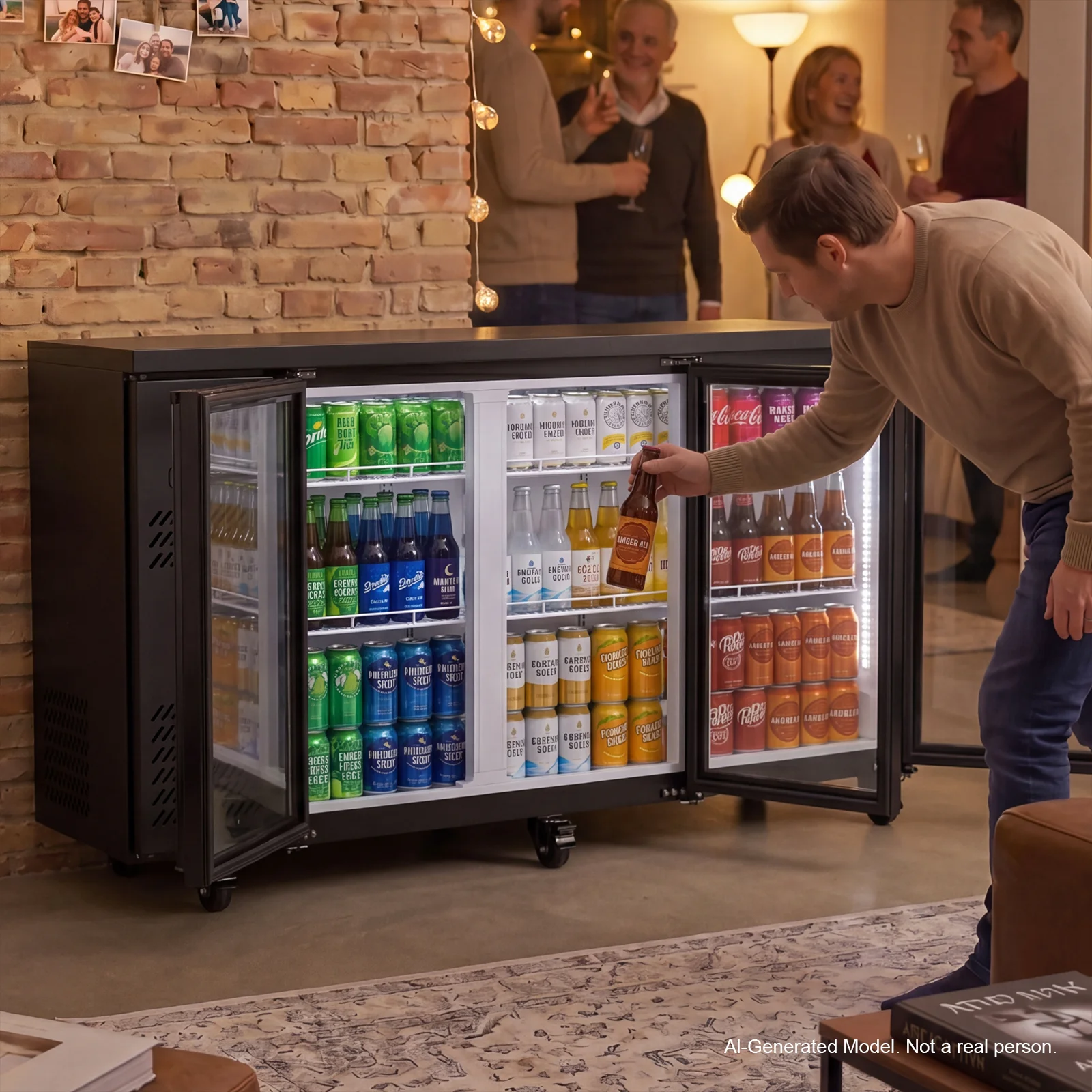 Yeego Bar Beverage Cooler 555L 0-15 ℃ Bar Counter Beverage Refrigeration Large Capacity Beverages/Beer Fridge For Bars/Pubs/Bufet Restaurants/Kitchens Offline Embedded Installation of Commercial Refrigerators
