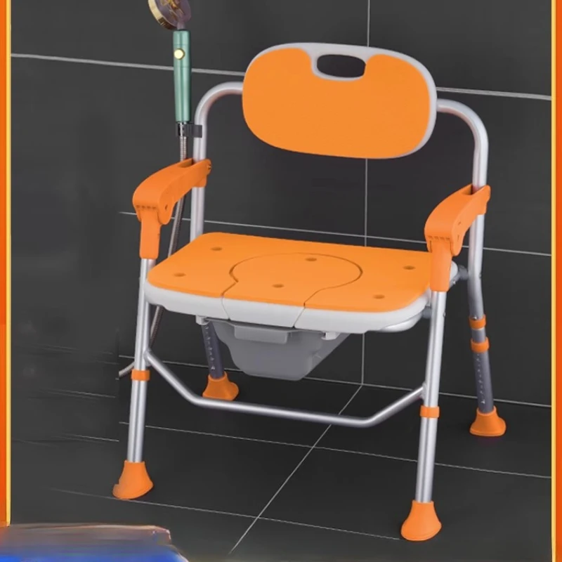 

Movable toilet for the elderly Foldable toilet stool Bedside bedroom Pregnant women household The elderly toilet chair
