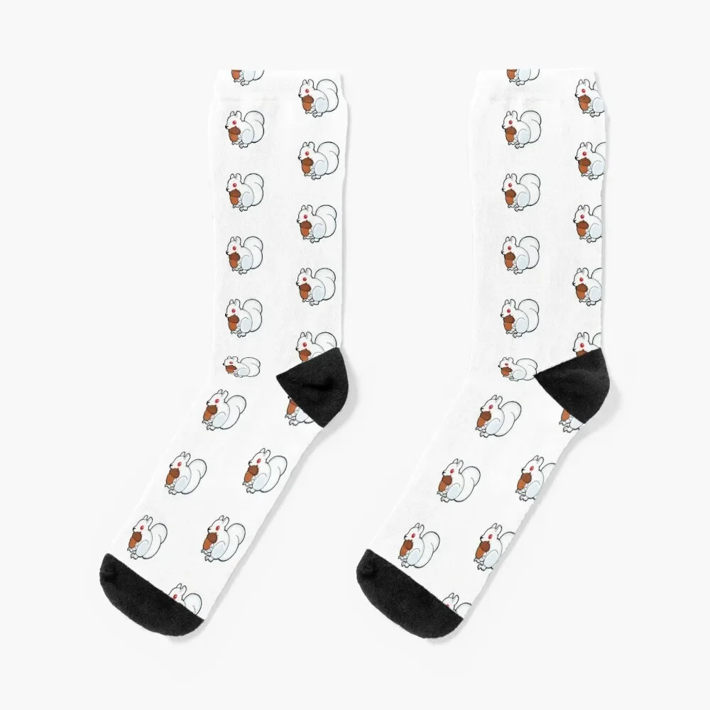 Little Albino Squirrel Socks bright garter funny sock Men Socks Women's