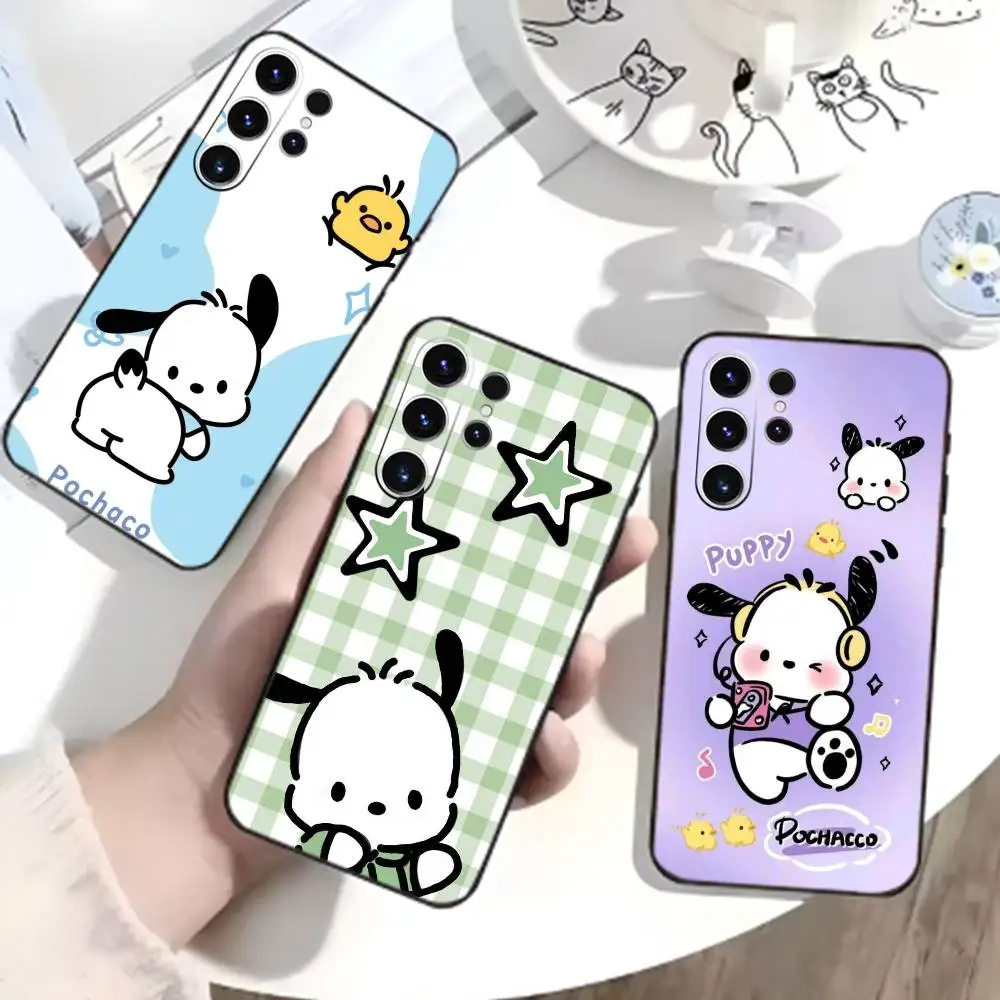 

Cute Cartoon T-Pochacco-o Phone Case For Samsung S26,S25,S24,S23,S22,S21,S20,S30,Ultra,Plus,Fe,Note,5G Black Cover