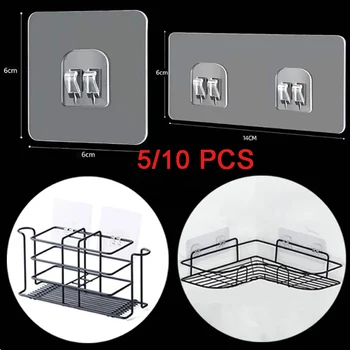 Naadloze zelfklevende haken Transparant huis Acryl Sterke zelfklevende haken Badkamer Keuken Klauwgesp Hanger Muurophangplank