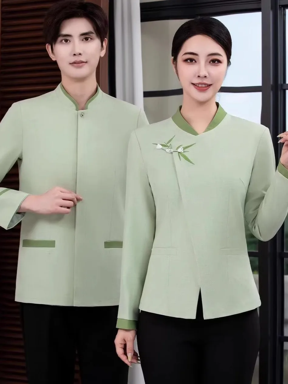 

Высококачественная китайская одежда для уборки Sle Long Sve для отелей Housekee Airbnb Ss Office Lady Auntie