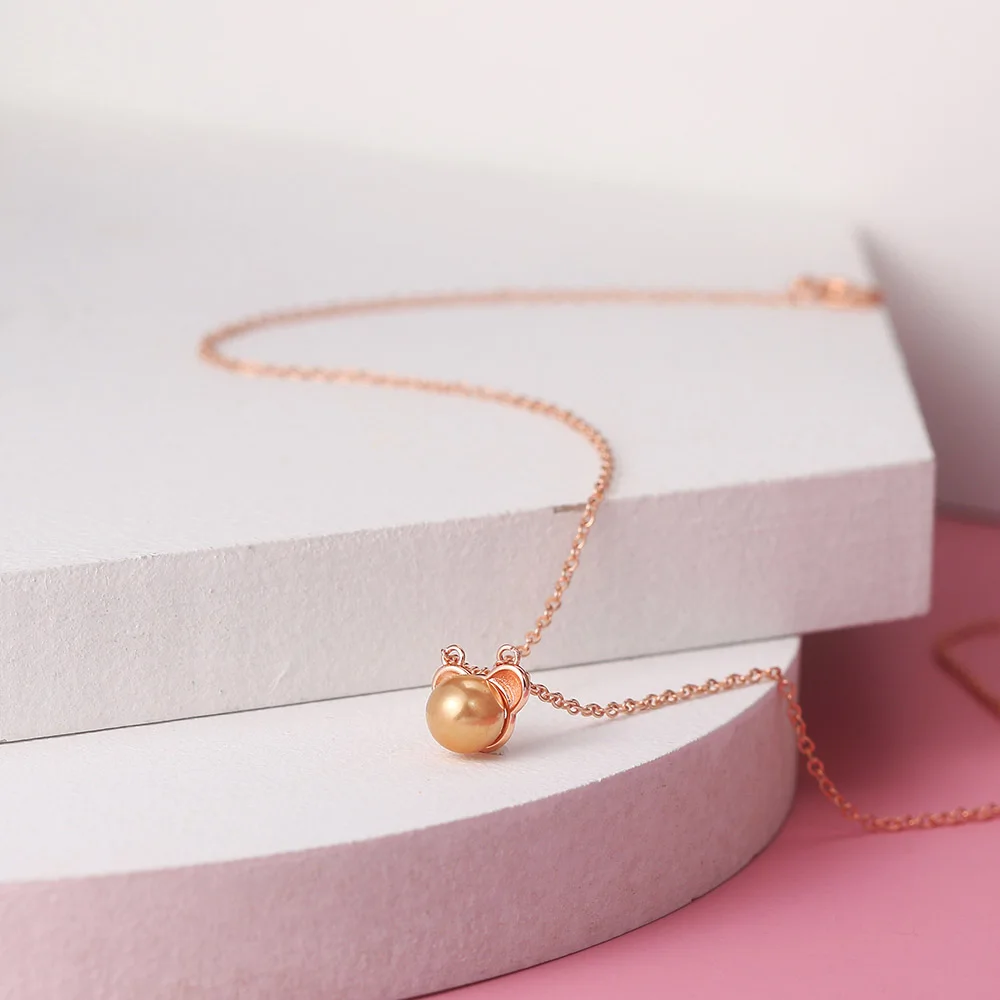 ZHOUYANG Little Bear Jewelry Sets For Women Girls New Cute Imitation Pearls Animal Necklace Earrings Gift Fashion Jewelry DZS001 image 6