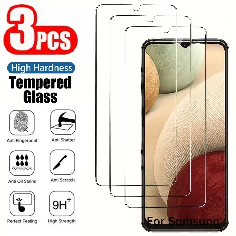 

3Pcs Tempered Glass Film For Samsung Galaxy A06 A16 A07 A13 A14 A15 5G 4G Screen Protector A17 5G Full Coverage