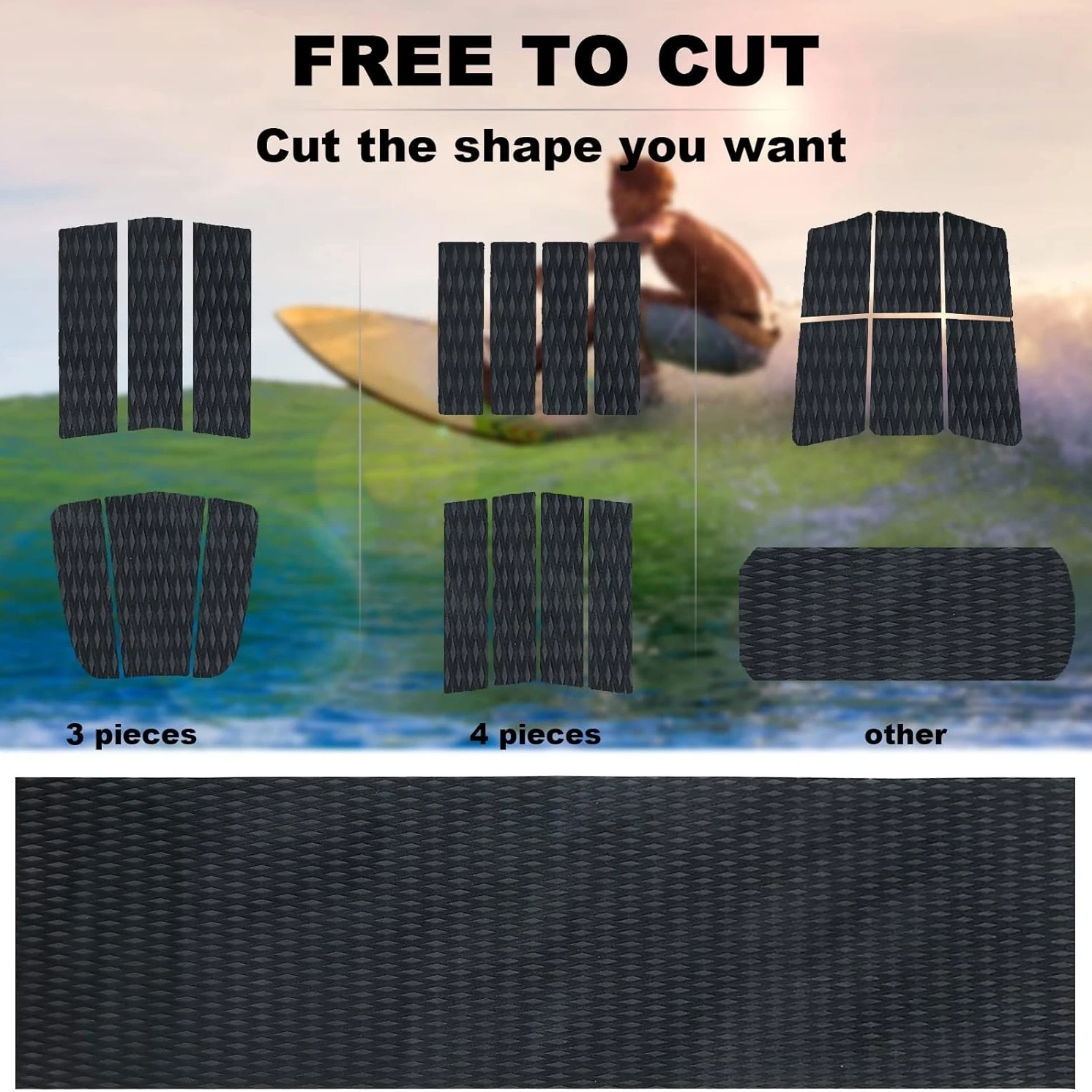 Diamond Lines EVA Foam Boat Decking Sheet Mat for Kayak Self-adhesive Flooring Pads Fishin Marine Yacht Traction Grip Pad Grey