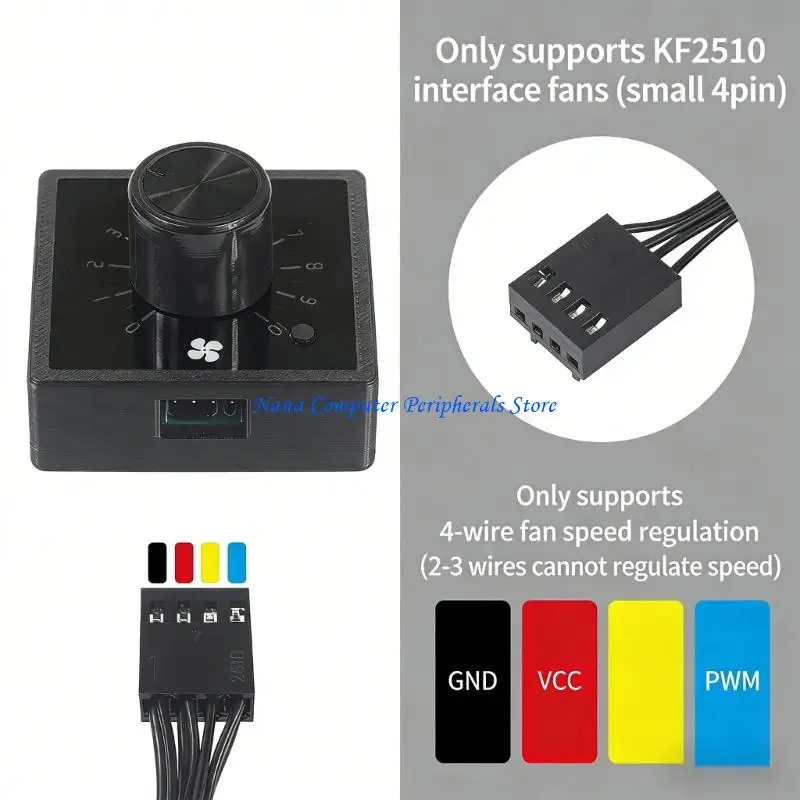 F68C ABS 4Pin PWMs Fan Speed Controller For Desktop Water Cooling And Case Fan