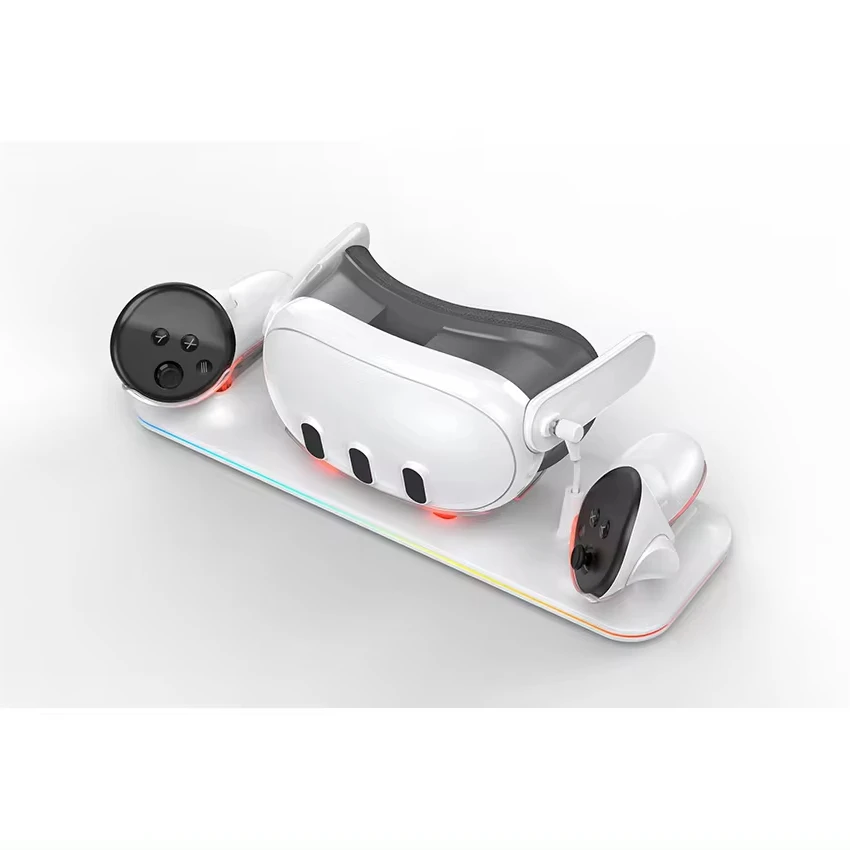 High Quality VR Headset Controller Charging Dock  with 2pcs 1200mAh battery for Meta Qst 3