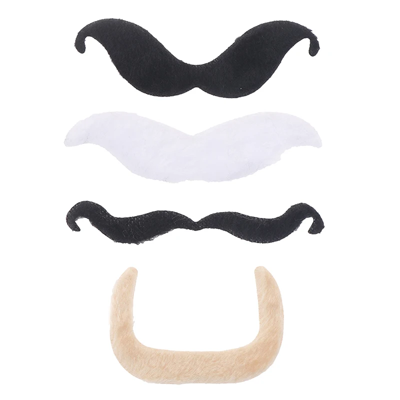 6/48 pezzi 16 stili fibra artificiale costume divertente baffi pirata Halloween barba finta baffi forniture per feste