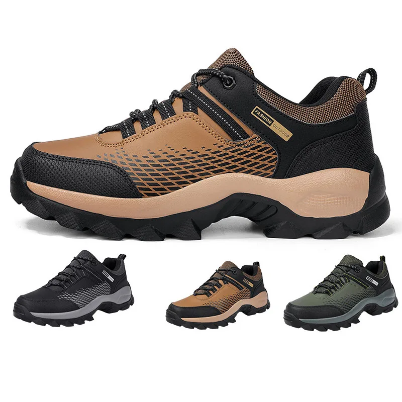 

Oulylan Men's Trekking Camping Sneakers Safety Non-slip Wear-resistant Sport Shoes Hiking Shoes Mountain Large size 39-46