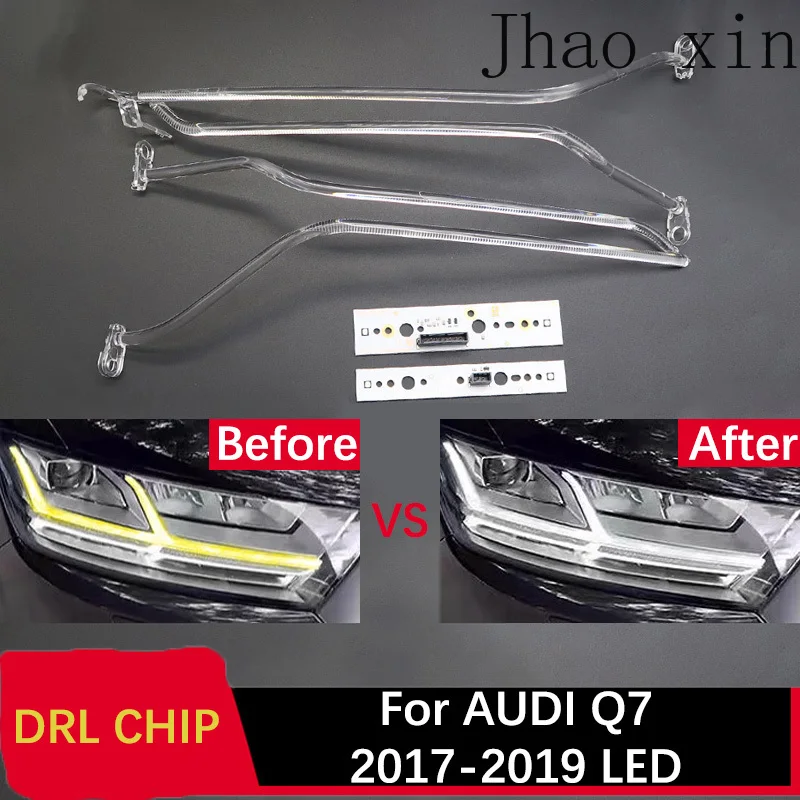 

Плата управления светодиодными фарами (балласт) с белой подсветкой Angel Eye для Audi Q7, 2017-2019 гг., DRL, световодная полоса, чип-подсветка