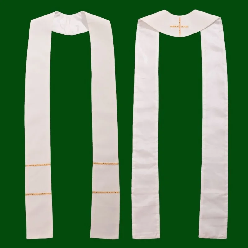 Priest Clergy Stole Orthodox Solid Scarf Christian Pope Minister Liturgical Clergy Stole Costume Accessories Church Supplies