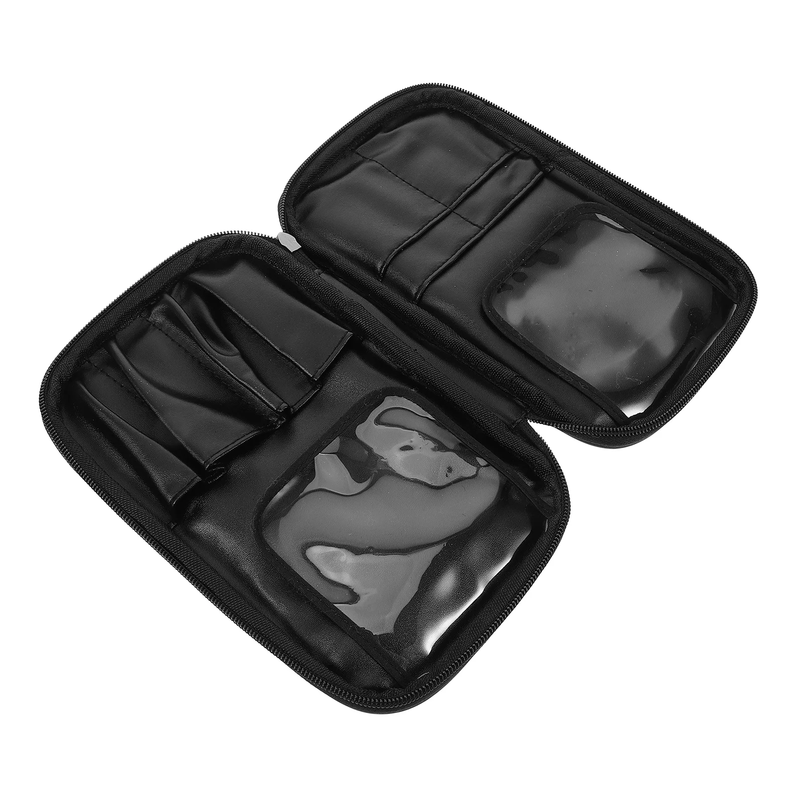 

Portable Bag Black PU Makeup Brush Storage Pouch Water Resist Travel Toiletry Case Women Compact Lightweight School