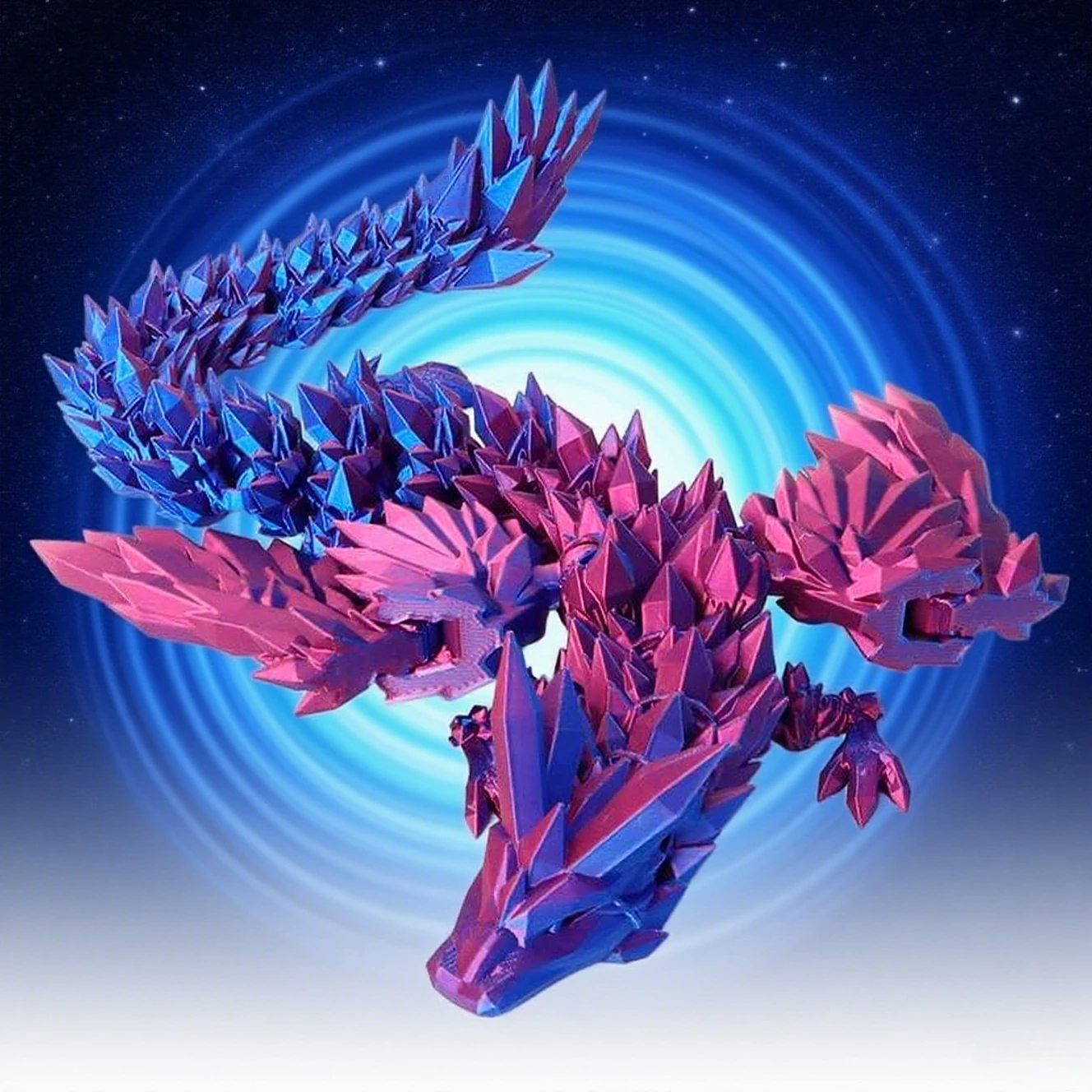 3D Printed Dragon with Wings Flying Dragon Egg & Flexible Movable Jointed Figurine Action Figure for Kids Christmas Gifts