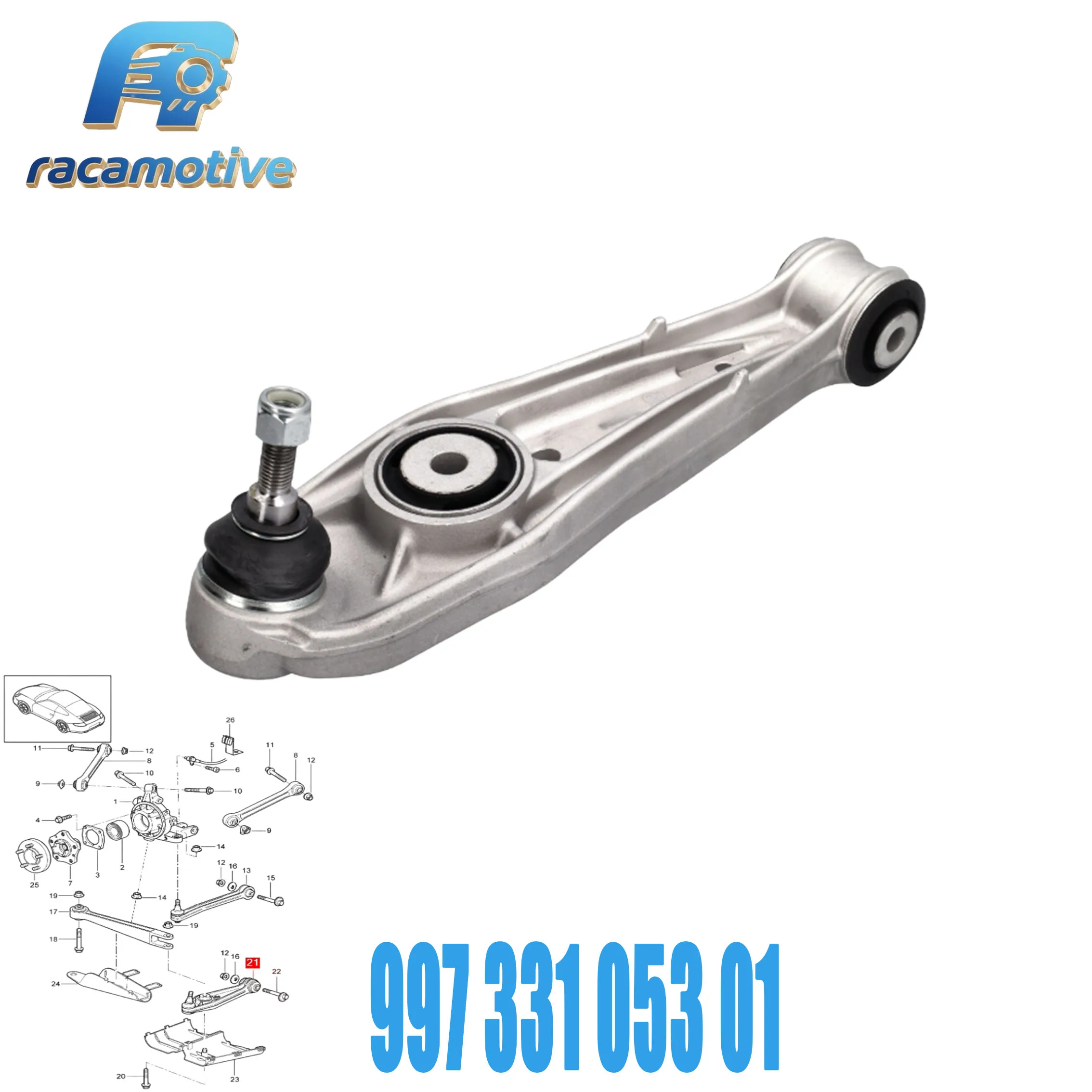 99733105301 98133105300 98133105301 Applicable to Porsche 911 Carrera Boxster Cayman Rear Axle Left/Right Suspension Control Arm