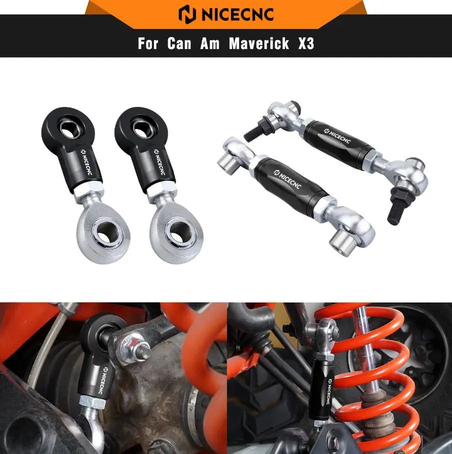 NICECNC For Can-AM Maverick X3 Front Rear Sway Bar Stabilizer Links Kit 2017-2023 4x4 Turbo DPS Max R RR XMR UTV Accessories