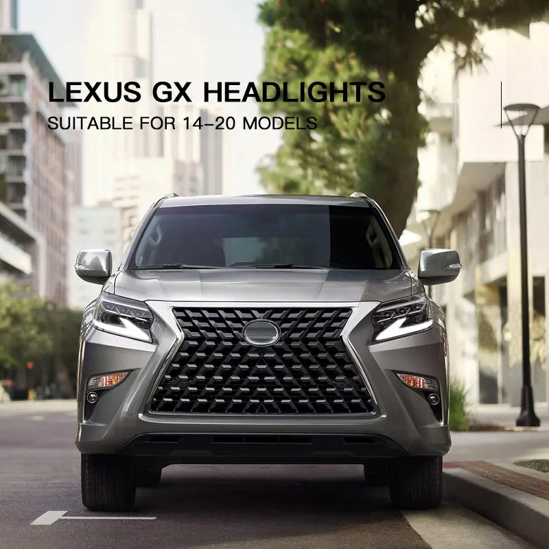 FULL LED Head Lamp for Lexus GX GX400 Headlight 2014-2020 Headlights GX460 DRL Turn Signal High Beam Angel Eye Projector Lens