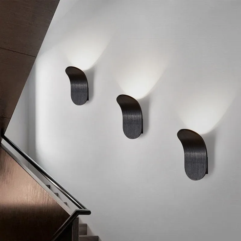 

Simple Aisle Staircase Background Decorative Lights Aluminum Brushed Process Led Indoor Living Room Bedroom Bedside Wall Lamp