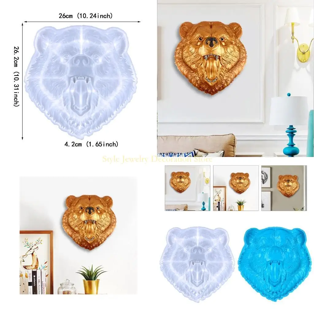 

D46E DIY Bear for Head Wall Decor Silicone Mold Desktop Ornament Craft for Beginner