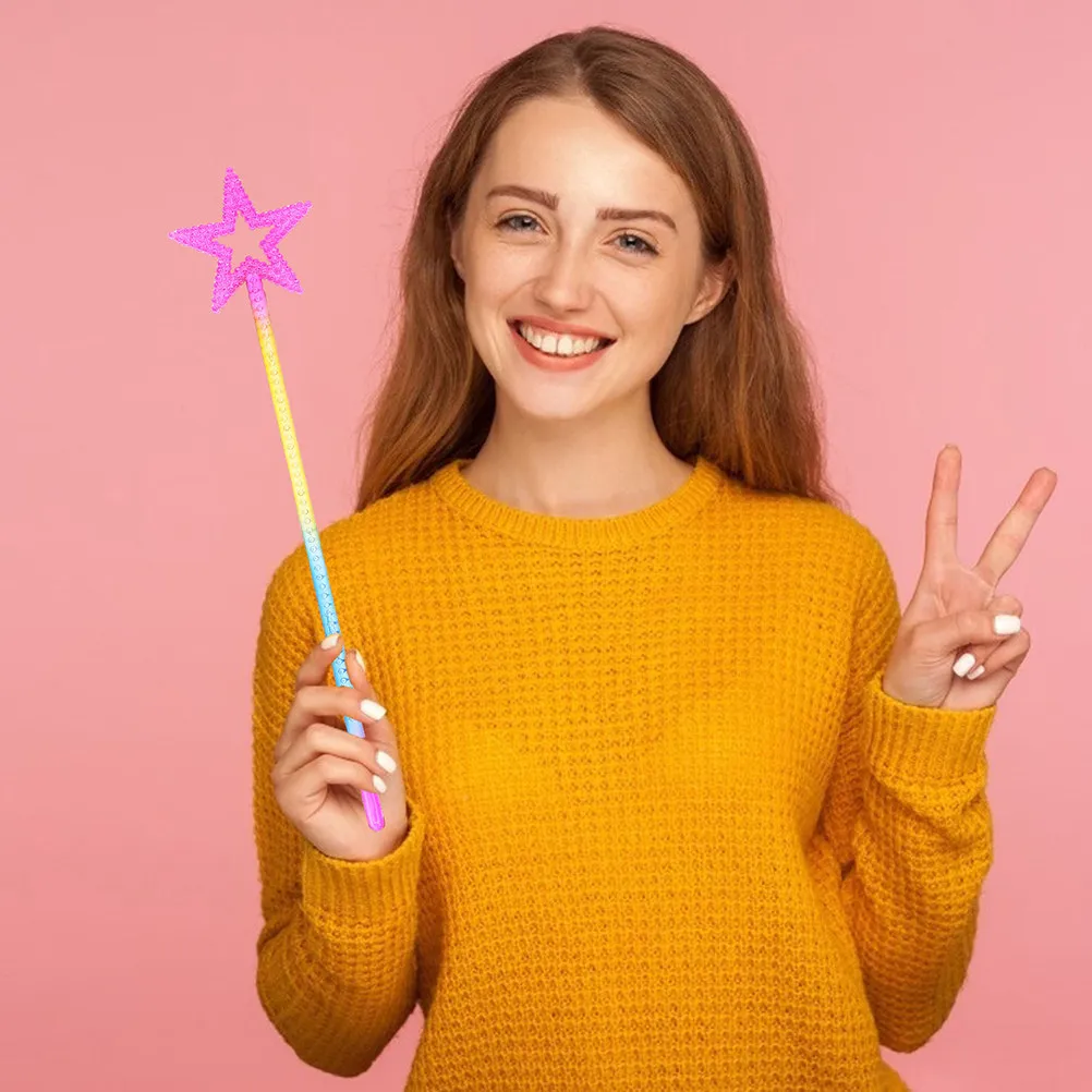 

5Pcs Pentagram Star Fairy Wands Plastic Magical Wands for Stage Performance Party Supplies Birthday Gifts