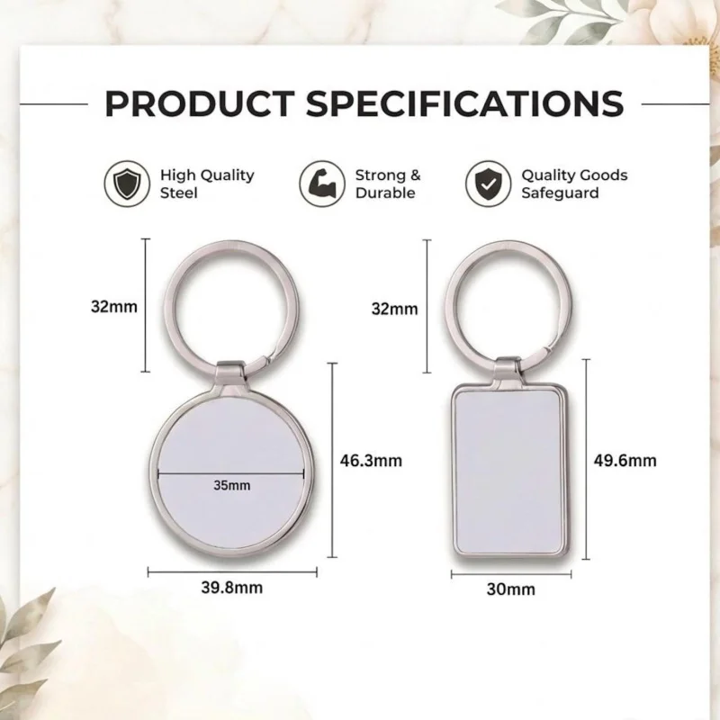 Custom Logo Keyring, Engraved Business Keychain