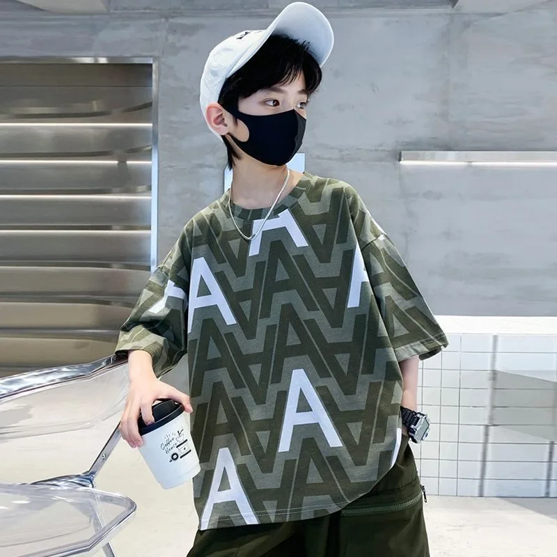 2026 New Boys' Short Sleeve T-Shirt 100% Cotton Summer Kids' Casual Wear Breathable Soft Pure Cotton Baby Onesie Multiple Sizes