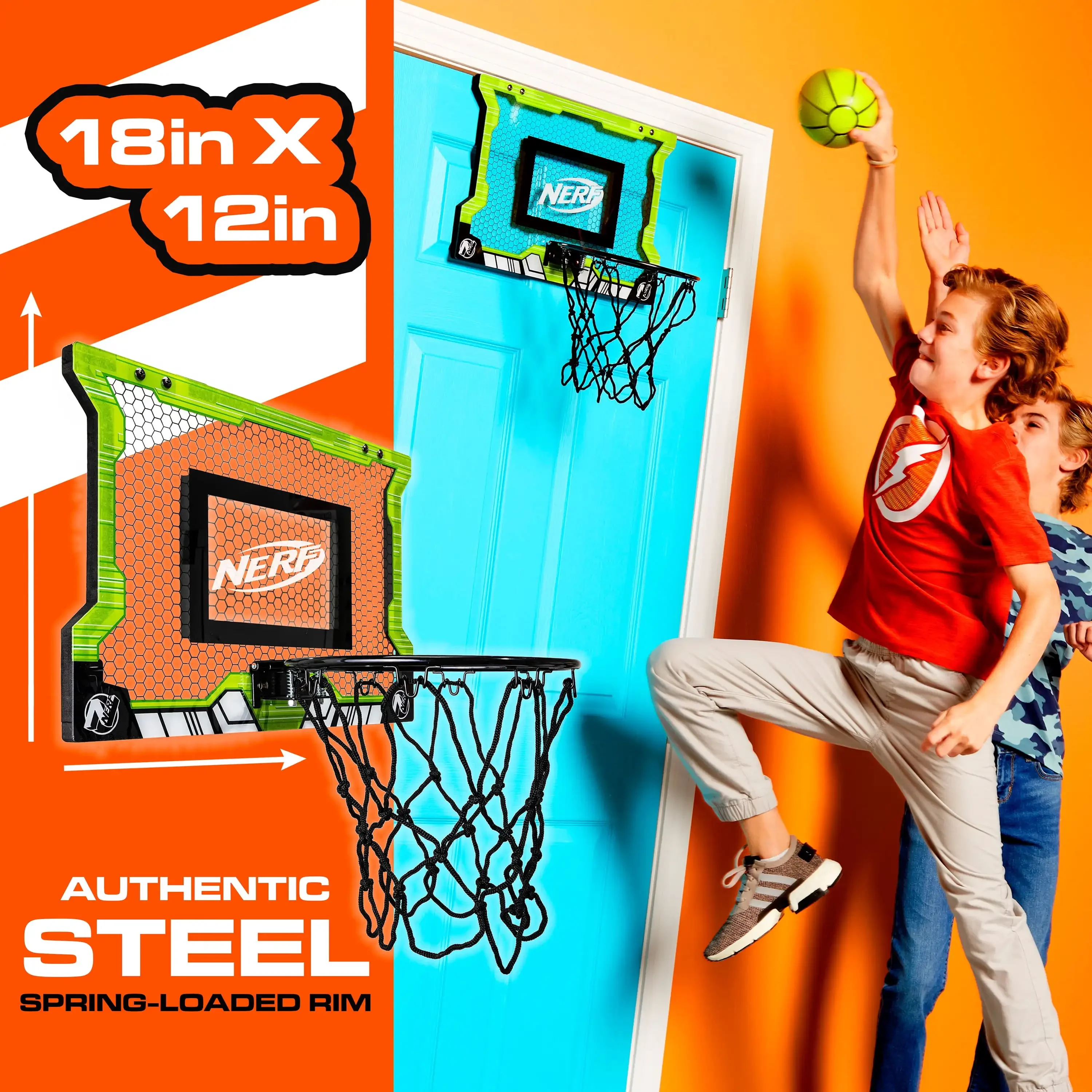 Basketball Set - Includes Mini Basketball - Steel Rim for Dunking - Over The Door