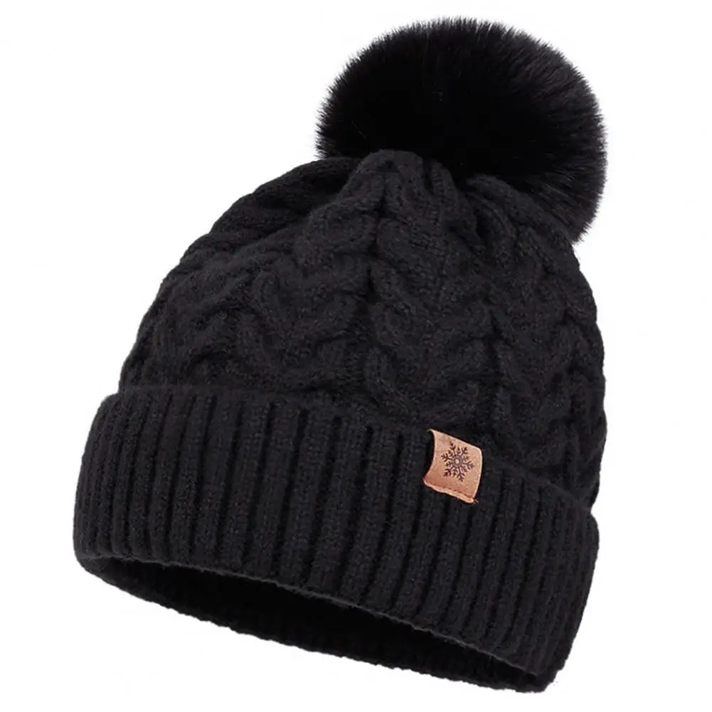 Touchscreen Winter Accessories 3pcs Women Winter Hat Scarf Gloves Set Twist Texture Plush Ball Decor Brimless Touchscreen Warm