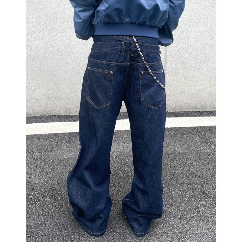مزدوجة الخصر برشام فضفاض الجينز الرجال الشارع الشهير الهيب هوب فضفاض عادية البضائع الجينز السراويل النساء صديقها الجينز السراويل #3