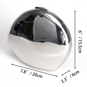 光滑鏡面設計壓克力蛋形手拿包 女士設計師晚宴派對可愛皮夾 新款貝殼手提包 高品質金屬風格 10 最佳銷售 金屬錢包 - №1