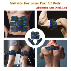 USB Rechargeable Smart EMS Muscle Stimulator Electric ABS Abdominal Patch Training Arm Neck Body Massager Fitness Slimming