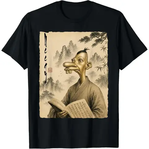 Neegy Chinese Vintage Art Funny Brainrot Meme T-Shirt