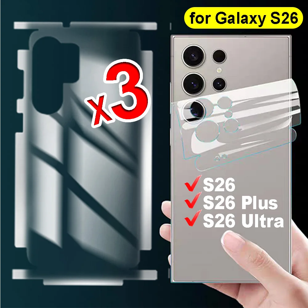 1-3Set Full Coverage Back Matte Film for Samsung Galaxy S26 Plus Ultra Back Hydrogel Film Side Frame with Install Tool S26+ S26U