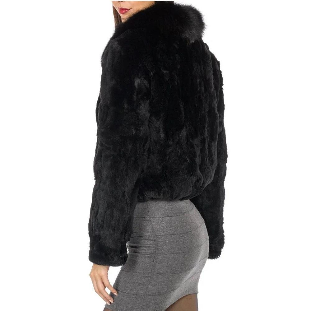 Fantasia Rani Real Rabbit Fur Coat para Mulheres, Jaqueta de Inverno, Couro Natural, Roupas De Pele, Oferta à Venda