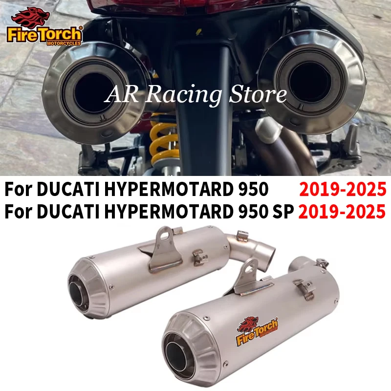 Slip On for DUCATI HYPERMOTARD 950 / 950 SP 2019-2025 Motorcycle Exhaust Muffler Link Pipe for Ducati Hypermotard 950 Exhasut