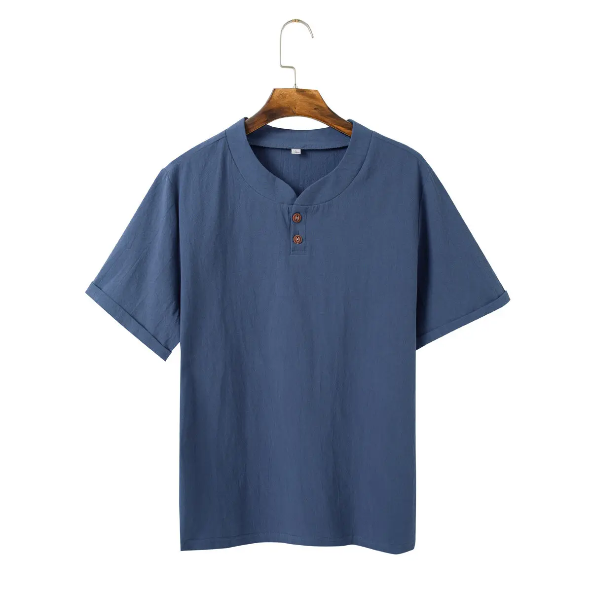 Conjunto de camiseta de algodón y lino para hombre, ropa deportiva de manga corta y pantalones de estilo chino, chándal de 2 piezas, traje sólido de