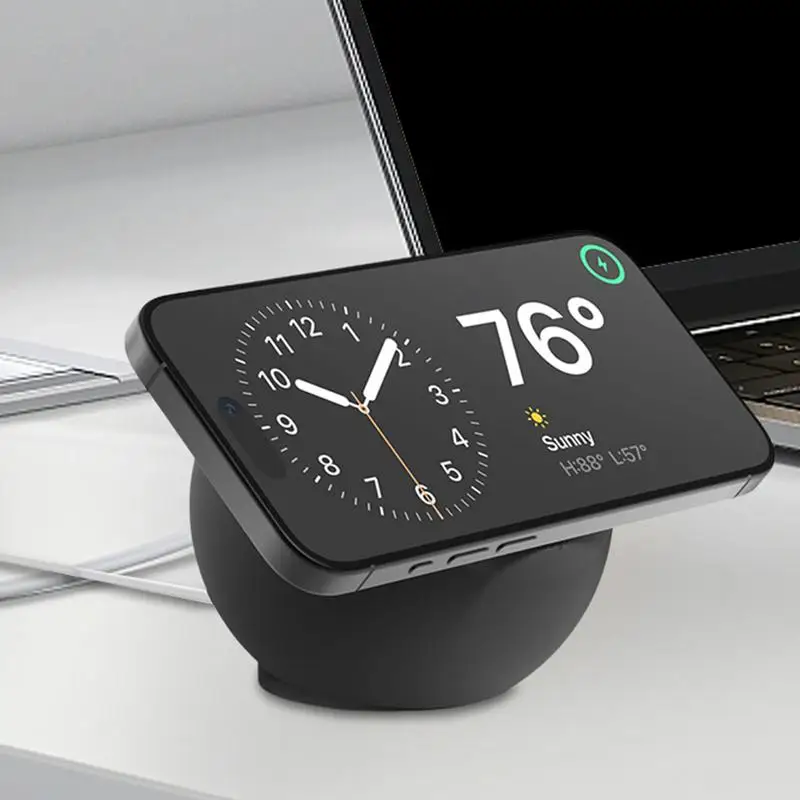 Magnetic Wireless Charger Stand Silicone Charging Holder Charger Holder Portable Mount Base Charging Cable Not Included - Image 3