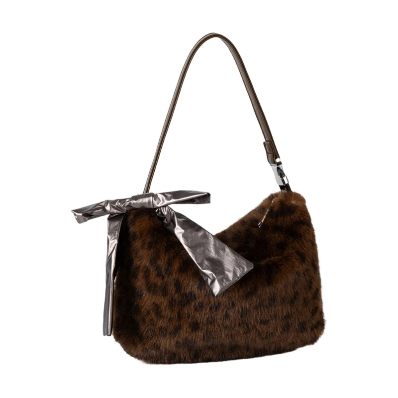 X5XA Sophisticated Plush Underarm Bag Scratch Resistant Ergonomic Design Shoulder Bags Compact Work Travel Satchel
