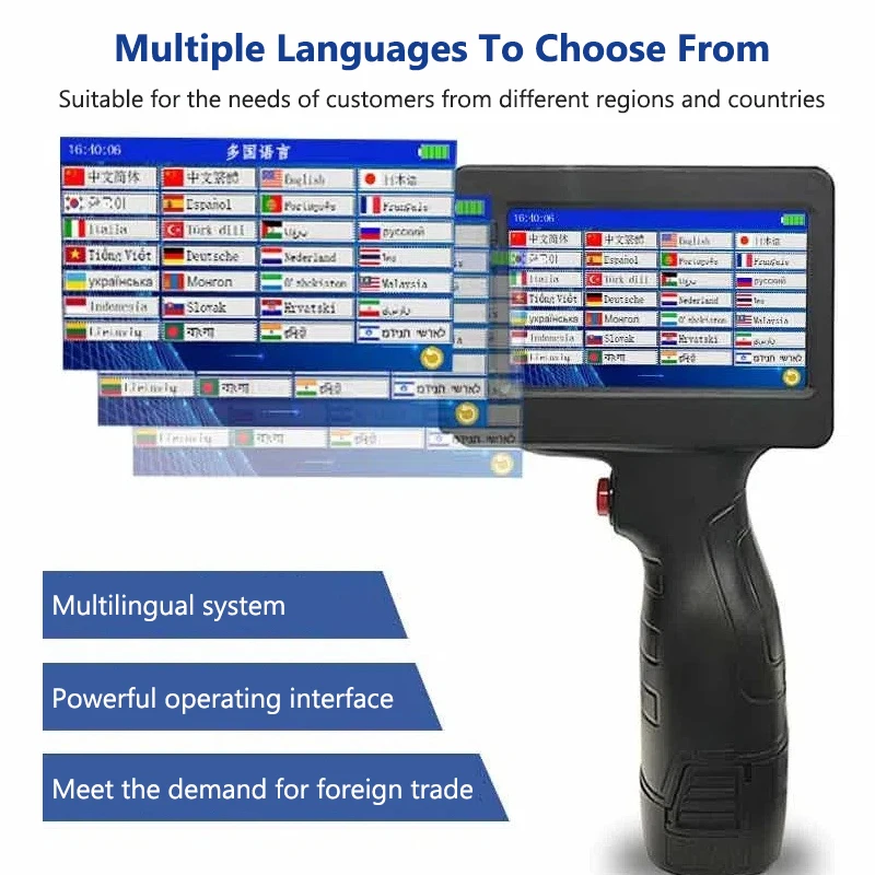 Impressora portátil 12.7mm, data de produção, número de lote, vida útil, impressão a jato de tinta, padrão de código qr, mini impressora jato de tinta portátil