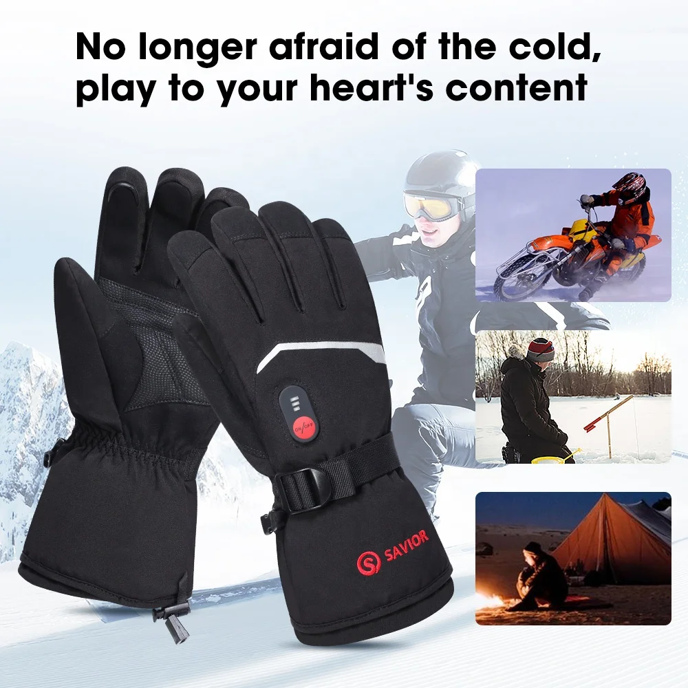 Winter Thermal Heated Gloves Have Stock in Canada's Warehouse Touch Screen Men Women Electric Battery Heated Ski Gloves