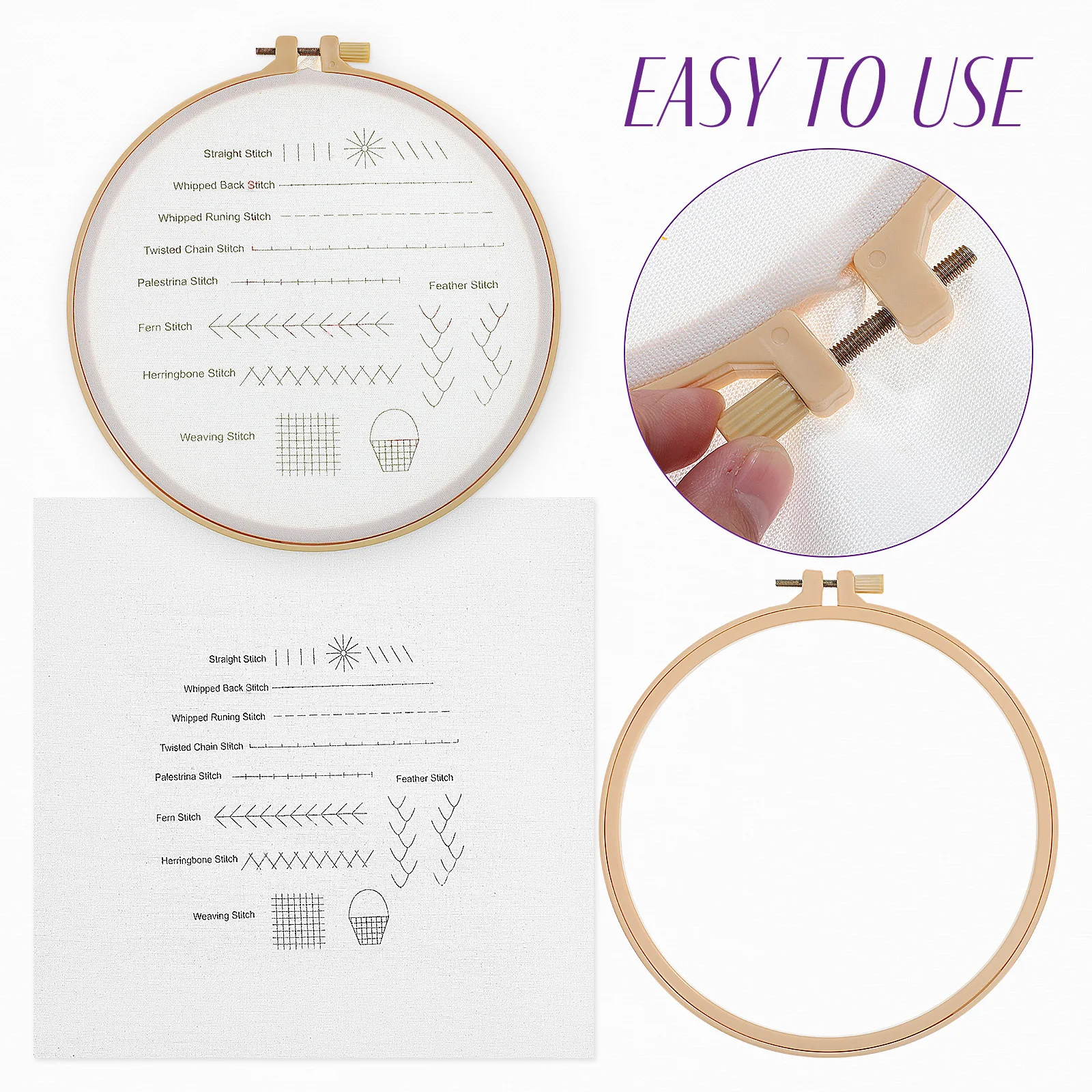 

1 set 1 Set Beginner Kit For Adults Easy Diy Hand Embroidery Crafts Beginners Embroidery Material Kit