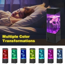 7 Colors Fancy LED Jellyfish Lamp Aquarium Lampka Nocna USB Table Lava Night Light Children's Gift Lighting Home Bedroom Decor