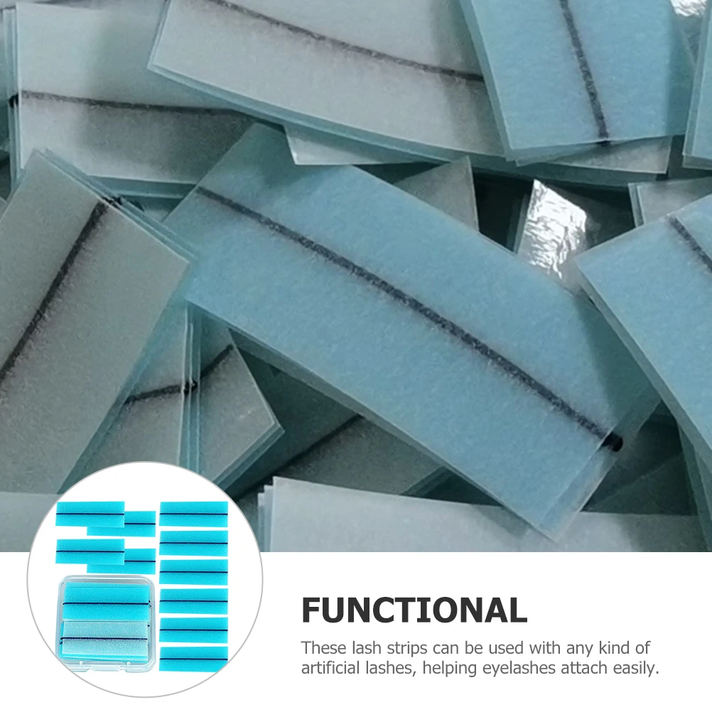 

20 Self Eyelash Strips Self-Adhesive Lash Strips For False Eyelashes Reusable False Lashes Extensions Blue Base Strip Glue Liner